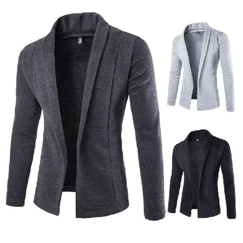 2019 Autumn  Newest Men's Casual Slim Fit No Button Suit Blazer Business Work Coat Jacket Outwear Size M-2XL