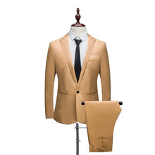 Load image into Gallery viewer, 2020 New Male Wedding Prom Suit Green Slim Fit Tuxedo Men Formal Business Work Wear Suits 2Pcs Set (Jacket+Pants)