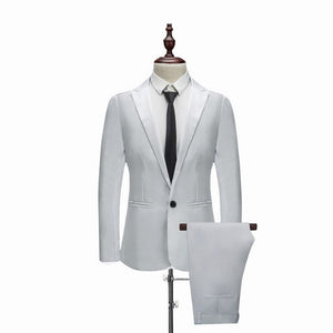 2020 New Male Wedding Prom Suit Green Slim Fit Tuxedo Men Formal Business Work Wear Suits 2Pcs Set (Jacket+Pants)