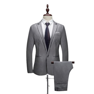 2020 New Male Wedding Prom Suit Green Slim Fit Tuxedo Men Formal Business Work Wear Suits 2Pcs Set (Jacket+Pants)